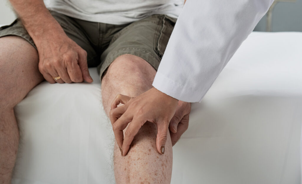 Examining patient